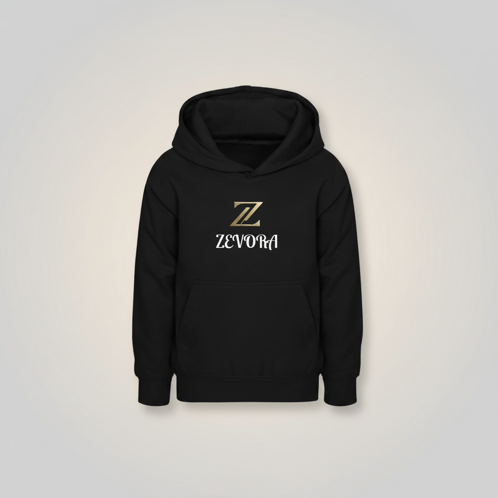 Черен ZEVORA суичър, изглед отпред
